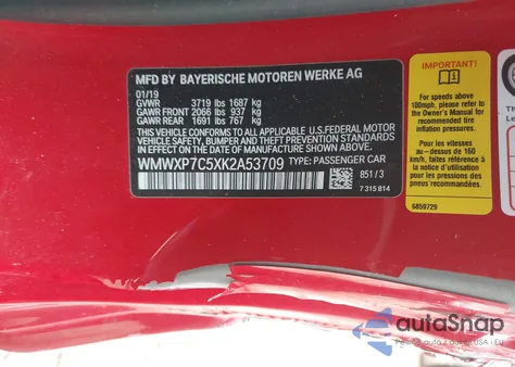 2019 Mini Hardtop Cooper S z USA, uszkodzony, nr VIN WMWXP7C5XK2A53709